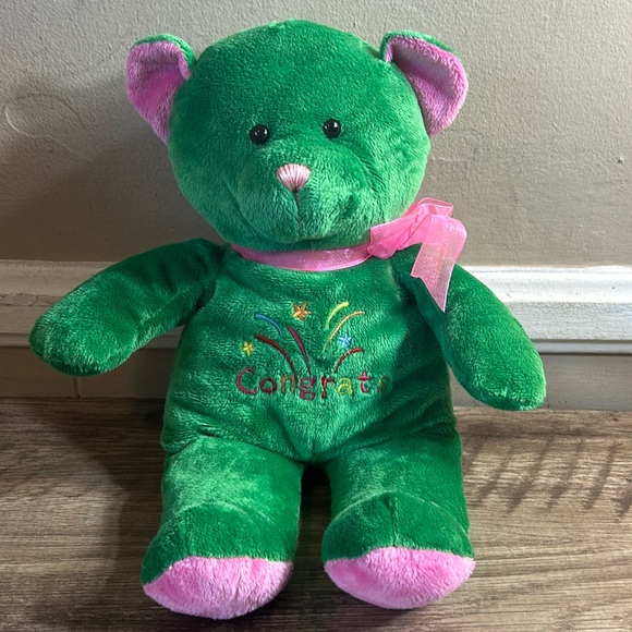 15” Congrats Bear Pink & Green - Picture 1 of 12